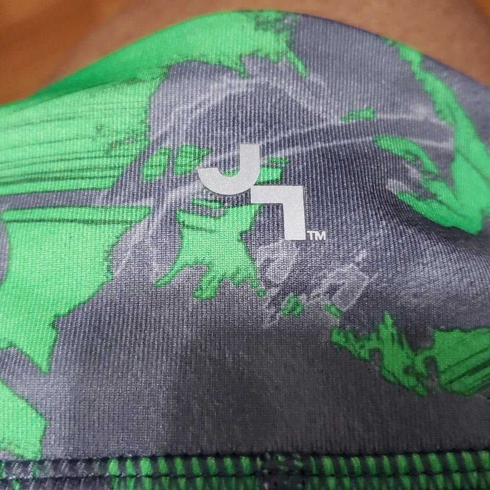 JOY LAB‎ Green and Gray Camouflage Camo Side Reflector Running Leggings